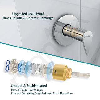 Plantex Pure Brass PAC-1806 Angular Concealed Stop Cock/Concealed Stop Valve Tap For Bathroom With Teflon Tape & Adjustable Brass Wall Flange – 15 mm (Mirror-Chrome Finish)
