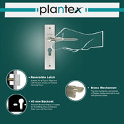 Plantex Door Lock for Main Door/6-Lever Lock Mechanism with 3 Years of Warranty by plantex/Mortise Door Lock Handle Set with 3 Keys, Brass Lock Body & Cylinder (8105-Matt)
