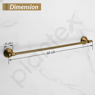 Plantex 304 Grade Stainless Steel Single Towel Rod for Bathroom/Towel Hanger/Towel Holder/Bathroom Accessories - Niko (Brass Antique)