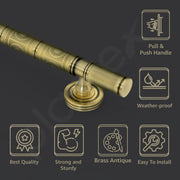 Plantex Door Handle/Pure Brass Main Door Handle/12 inch Pull-Push Handle for Home & Office/3 Years Warranty Pack of 1 (S - 138, Brass Antique)