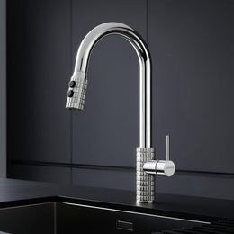 Plantex Pull-Down Kitchen Sink Tap/Pure Brass Sink Tap for Kitchen Basin with 360â° Swivel Spout/Kitchen Sink Faucet- (2045, Chrome)