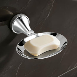 Plantex Soap Holder for Bathroom/Pure Brass Single Soap Dish/soap Stand/Soap Bar/Soap Case/Bathroom Accessories - Pack of 1 (APS-EFL-06, Chrome)