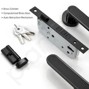 Plantex Door Lock Set with Keys/Mortise Door Lock for Home/Office/Hotel - Pack of 1 (OHMH-21, Z-Black & PVD Black)