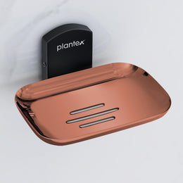 Plantex 304 Grade Stainless Steel Soap Holder for Bathroom/Soap Dish for Bathroom/Soap Bar Holder/Bathroom Accessories - Parv (Rose Gold & Black)
