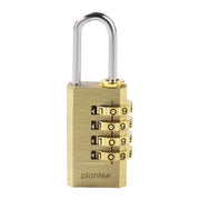 Plantex 4-Digit Code Combination Brass Locks/Number Lock/Portable Luggage Lock/Travel Lock for Briefcase/Laptop Bags - Pack of 1 (Small, Brass Antique)