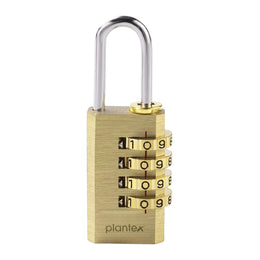 Plantex 4-Digit Code Combination Brass Locks/Number Lock/Portable Luggage Lock/Travel Lock for Briefcase/Laptop Bags - Pack of 1 (Small, Brass Antique)