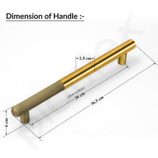 Plantex Door Handle/14 Inch Main Door Handle/Stainless Steel and Aluminium Door Handle/Pull-Push Door Handle/Door Accessories (Pack of 1, Brass Antique, Gold)