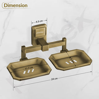 Plantex 304 Grade Stainless Steel Dual Soap Holder for Bathroom/Soap Dish/Bathroom Soap Stand/Bathroom Accessories - Darcy (Antique)