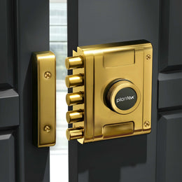 Plantex Stainless Steel Penta Bolt Lock for Main Door/5-Point Security Deadbolt with Brass Cylinder & 4 Keys/Door Lock Set with 5 Years of Warranty (PVD Gold)
