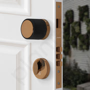 Plantex Main Door Mortise Lock/Brass Heavy Duty Door Knob Lock/Pull Handle Set for Home/Office - Door Accessories (Rose Gold - Black)