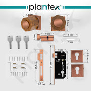 Plantex Heavy Duty Door Lock/Stainless Steel and Wooden Main Door Mortise Lock Handle/Handle Set for Home/Office/Door Accessories (Rose Gold, Wooden)