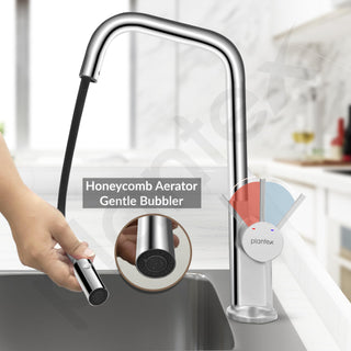 Plantex Single Lever Pull-Down Kitchen Sink Tap/Sink Mixer Tap Hot and Cold/360° Swivel Spout Faucet for Kitchen - Deck Mounted - (8991-Chrome)