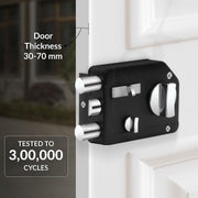 Plantex Rim Locks for Main Door/Suitable for Inside Opening Wooden Door//Heavy Duty Door Lock with 4 Keys - Pack of 1 (Z-Black)