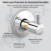 Plantex ICO-906 Pure Brass Angular Concealed Stop Cocke/Angle Valve for Bathroom With Teflon Tape and Adjustable Brass Wall Flange â€“ 15 mm (Mirror-Chrome Finish)