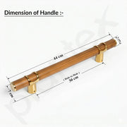 Plantex 12 Inch Main Door Handle/Stainless Steel & Wooden Door Handle/Pull-Push Handle for Door/Office & Hotel - Pack of 1 (DTMD-428, Gold & Wood)
