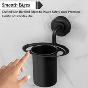 Plantex Tumbler Holder for Barthroom/304 Grade Stainless Steel Toothbrush Holder/Toothpaste Holder/Bathroom Accessories - Pack of 1 (Black)