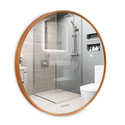 Plantex Mirror for Wall/Aluminium Frame Bathroom Mirror/Round Mirrors for Bathroom/Wall Mount Mirrors for Bedroom/Dressing Room/Living Rooms/Entryway - Shatterproof (24inch-Gold Brushed)