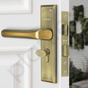 Plantex Heavy-Duty Door Lock Set - Main Door Lock Plate Handle Set/6-Lever Mechanism Mortise Locks with 3 Keys/Brass Locks Body & Cylinder (PTP-012- Brass Antique & Gold)