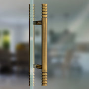 Plantex Heavy-Duty Golden Lotus 14 Inch Main Door Handle for Home/Glass & Wooden Door/Pull-Push Handle for Home/3 Years Warranty Pack of 1 (Brass Antique)