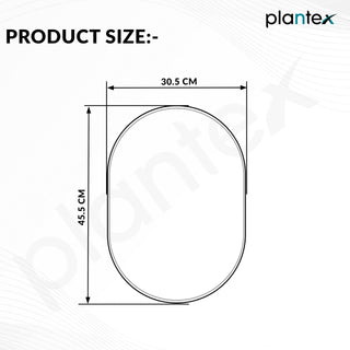 Plantex Frameless Capsule Mirror for Wall/Mirror with Beveled Smooth Edges/Mirror for Bathroom/Dressing Room/Living Room/Bedroom/Entryway - (18x12 Inch)
