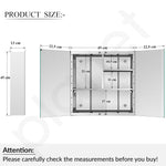 Planet Premium Bathroom Cabinet with Mirror/ 304 Stainless Steel Bathroom Mirror with Storage/Shelf for Wall with Mirror (18x18 Inch-Chrome)