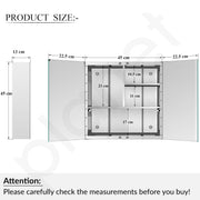 Planet Premium Bathroom Cabinet with Mirror/ 304 Stainless Steel Bathroom Mirror with Storage/Shelf for Wall with Mirror (18x18 Inch-Chrome)