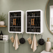 Plantex Wall Mount Bathroom Storage Cabinet/Self Adhesive Plastic Organizer for Skincare/Makeup/Toiletries/Multipurpose Storage Cabinet for Kitchen- Pack of 2(White, 32x40.5x13 cm)