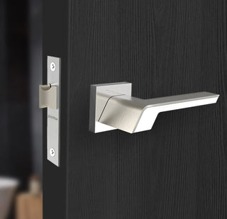 Plantex Heavy Duty Door Lock – Bathroom Door Lock/Mortise Keyless Handle Set for Home/Bathroom/Store Room/Balcony/Office with Baby Latch – Bathroom Accessories (7066 – Satin White & Chrome Finish)