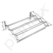 Plantex Stainless Steel Foldable Clothes Drying Rack/Cloth/Towel Stands for Drying Clothes - Wall Mount (Chrome - 24 inch)