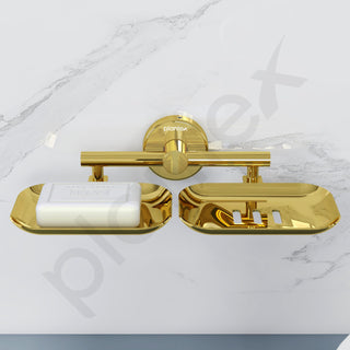 Plantex Galaxy 304 Grade Stainless Steel Rectangular Double Soap Dish for Bathroom/Soap Stand/Soap Holder/Soap Storage/Bathroom Accessories – (PVD Gold)