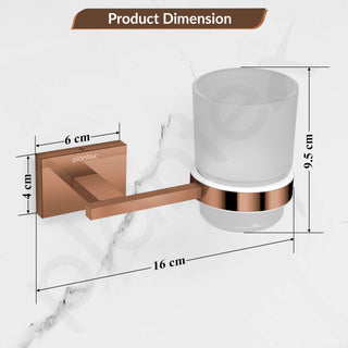 Plantex 304 Grade Stainless Steel Toothbrush/Paste and Tumbler Holder for Bathroom and Wash Basin/Bathroom Accessories - Benz (Rose Gold)