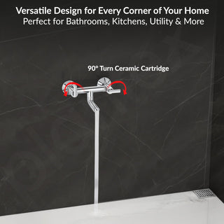 Plantex Pure Brass Bal-516 Non Telephonic Wall Mixer with Water Saving Aerator/Mixer Tap for Bathroom with Brass Wall Flange and Teflon Tape-7 Year Warranty(Mirror Chrome)