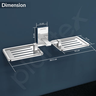 Plantex 304 Grade Stainless Steel Double Soap Holder for Bathroom/Soap Stand/Soap Dish/Bathroom Accessories - Senso (Chrome)