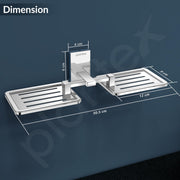 Plantex 304 Grade Stainless Steel Double Soap Holder for Bathroom/Soap Stand/Soap Dish/Bathroom Accessories - Senso (Chrome)
