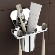 Plantex Pyramid Stainless Steel Tooth Brush Holder/Tumbler Holder/Bathroom Accessories (Chrome) - Pack of 1