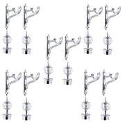 Plantex Curtain Holder/Diamond Shape Curtains Brackets/Curtains Rod Holder for Home (Chrome - 5 Pair)