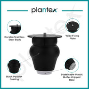 Plantex 3 Inch Sofa Legs for Bed Furniture/Sofa Legs for Table/Sofa Support Legs with Rubber Grip (Black, 6 Pcs)