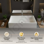 Plantex Platinum Ceramic WashBasin/Tabletop Wash Basin/Basin for Bathroom/Countertop Bathroom Wash Basin with 10 Years Glaze Warranty by Plantex (White - 24.5 x 16.5 x 5 Inch)