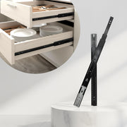 Plantex 18 Inch Soft Close Drawer Channel/Regular Close Ball Bearing Slider Drawer Channel for Home, Kitchen & Wardrobe/Telescopic Channel for Drawer - Pair of 1 (Black)