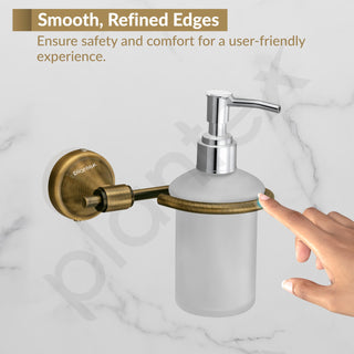 Plantex 304 Grade Stainless Steel Hand Wash Holder for Wash Basin Liquid Soap Dispenser/Bathroom Accessories - Niko (Antique)