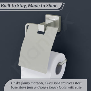Plantex Stainless Steel Toilet Paper Holder/Roll Holder for Bathroom/Tissue Paper Holder/Bathroom Accessories - Pack of 1, Aqua (Satin)