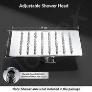 Plantex Stainless Steel Overhead Shower 6 x 6 inch with Water-Saving Technology/High pressure Rain Shower Head without Arm/Bathroom Shower -(Ultra Slim-Chrome)