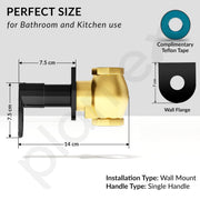 Plantex Pure Brass 25 mm Urinal Flush Valve with Teflon Tape & Wall Flange -7 Year Warranty (ORN-220-PVD Black)