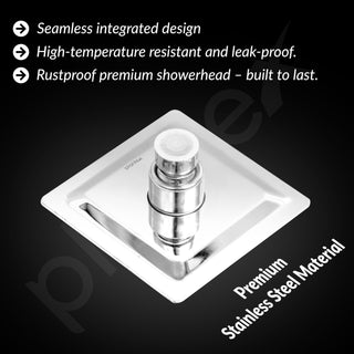 Plantex Stainless Steel Shower Head 100 mm with Water Saving Nozzle/Shower for Bathroom/Rain Shower Head for Bathroom without Arm-(Ultra Slim-Chrome)