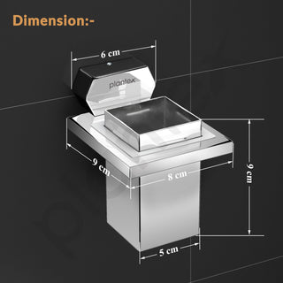 Plantex Tumbler Holder for Bathroom/304 Grade Stainless Steel Tooth Brush Holder/Toothpaste/Razor Holder/Bathroom Accessories - Pack of 1 (Delta - 2802, Chrome)