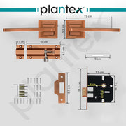 Plantex Heavy Duty Door Lock – Bathroom Door Lock/Mortise Keyless Handle Set for Home/Bathroom/Store Room/Balcony/Office with Baby Latch (605 - PVD Rose Gold)