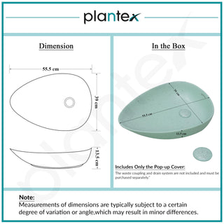 Plantex Table Top Wash Basin for Bathroom/Designer Ceramic Basin/Oval Countertop Vessel Sink Basin for Home/Office (Pistachio Green - 22 x 15 x 5 Inch)