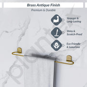 Plantex 304 Grade Stainless Steel 24 inch Towel Rod/Towel Bar/Towel Hanger for Bathroom/Bathroom Accessories - Parv (Brass Antique)