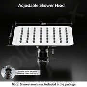 Plantex Stainless Steel 6 Inch Rain Flow Overhead Shower with Water Saving Nozzle/Bathroom Shower/Adjustable Shower Head for Bathroom without Arm - (APS-617-Chrome)