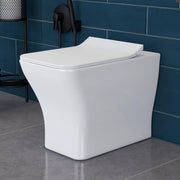 Plantex Platinum Ceramic Commode/Rim Washdown Westen Commode/ One Piece Floor Mounted Commode with Soft Close Toilet Seat Cover- S Trap Outlet - (White)